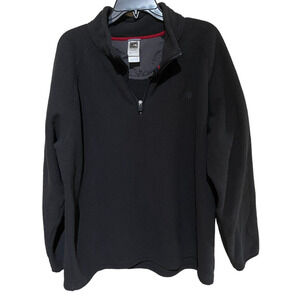 North Face Quarter Zip Jacket XXL Men Micro Grid Fleece Pullover Black Mock Neck